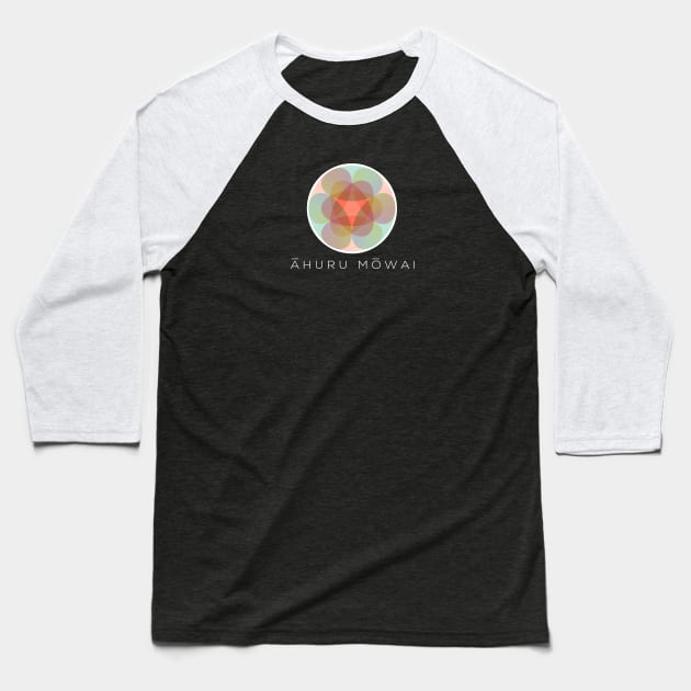 Ahuru Mowai Flower Baseball T-Shirt by TheVectorMonkeys